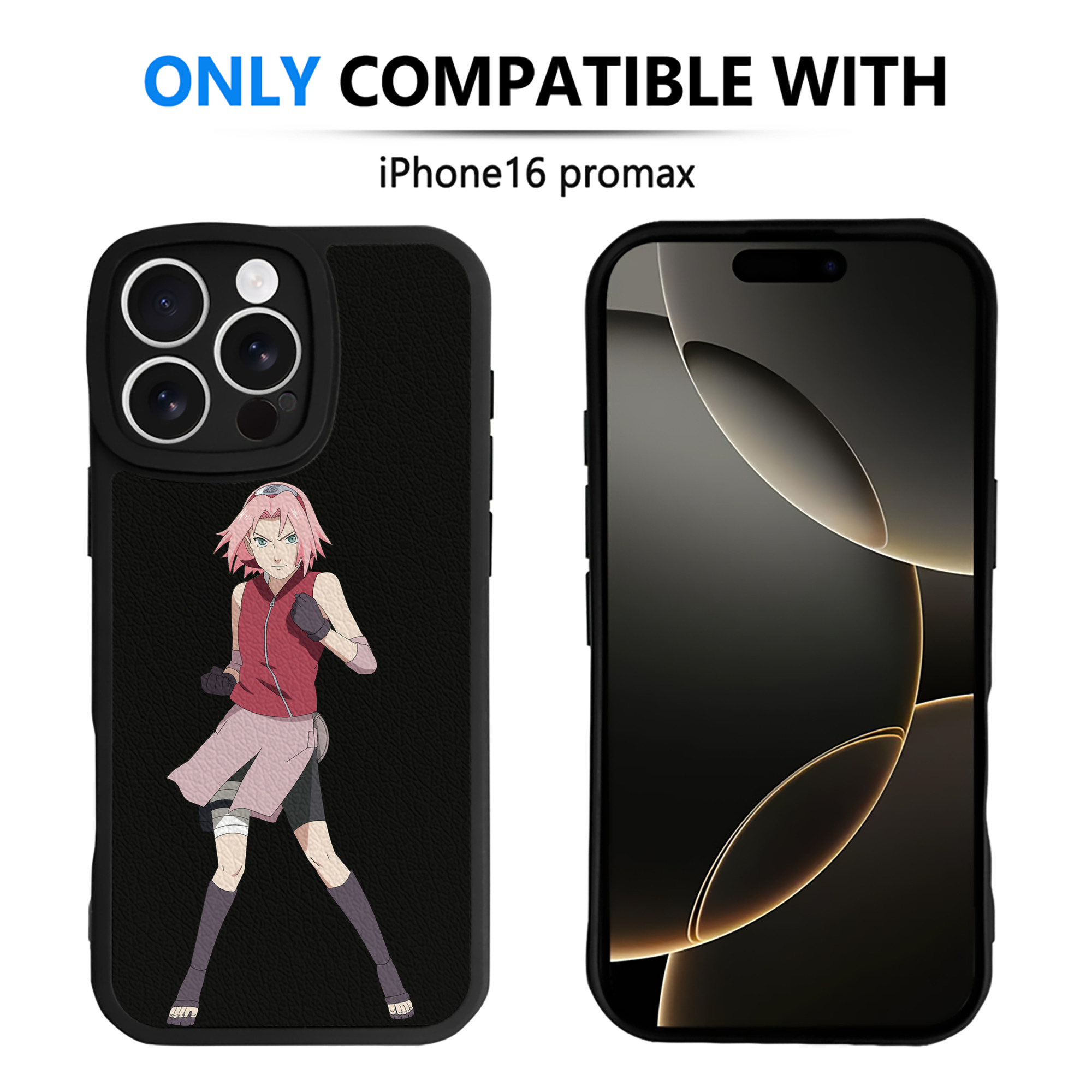 （画像用） NARUTO -ナルト- 春野サクラ Haruno Sakura 【iPhone 16シリーズ対応】シリコンスマホケース（レザー調） 材質：シリコン